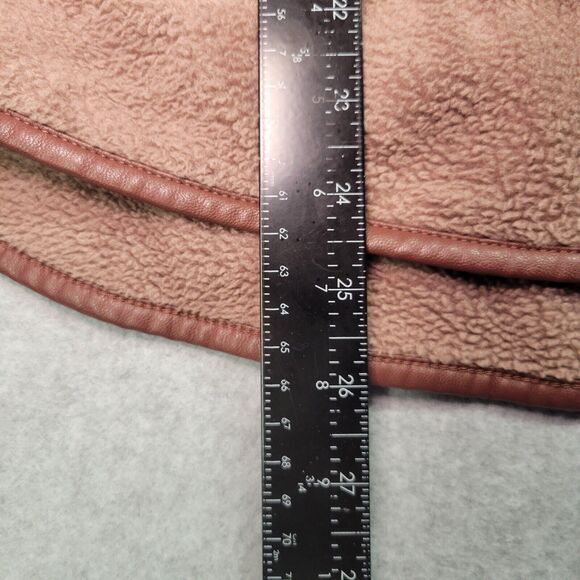 Abercrombie & Fitch Asymmetrical Snap-Up Fleece Sweatshirt Size S Brown Quilted - Picture 5 of 9